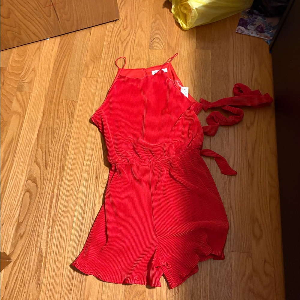 She + Sky Vibrant Red Romper